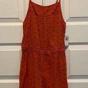 Old Navy Rust Orange Floral Eyelet Girls Romper